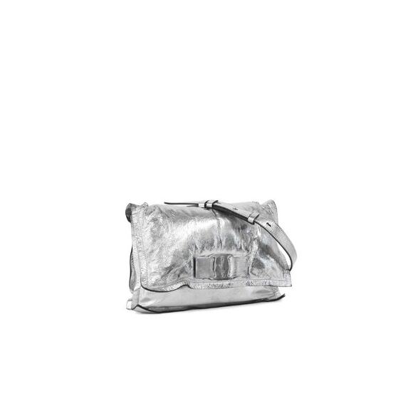 FERRAGAMO Silver Metallic Barra Shoulder Bag A-A29691 - Picture 2 of 13